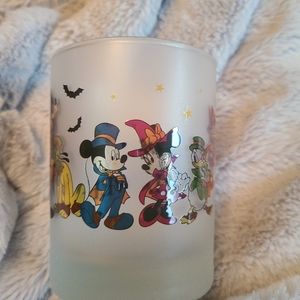 DISNEY HALLOWEEN MICKEY MINNIE FROSTED GLASS SET OF 4 NEW